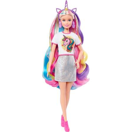 Кукла Barbie Радужные волосы GHN04