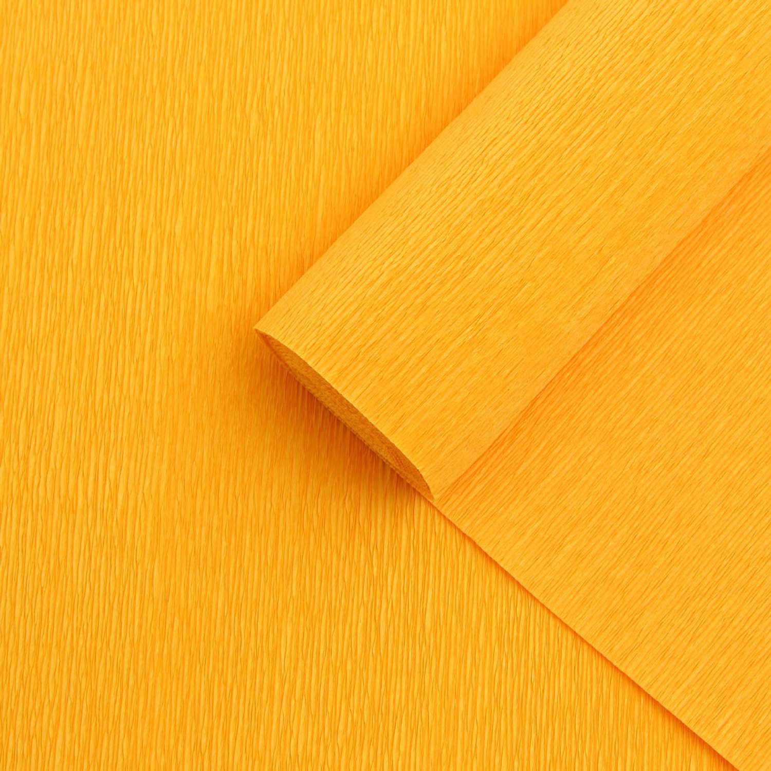 Бумага Айрис гофрированная креповая для творчества 50 см х 2.5 м 180 г солнечно-желтая - фото 3