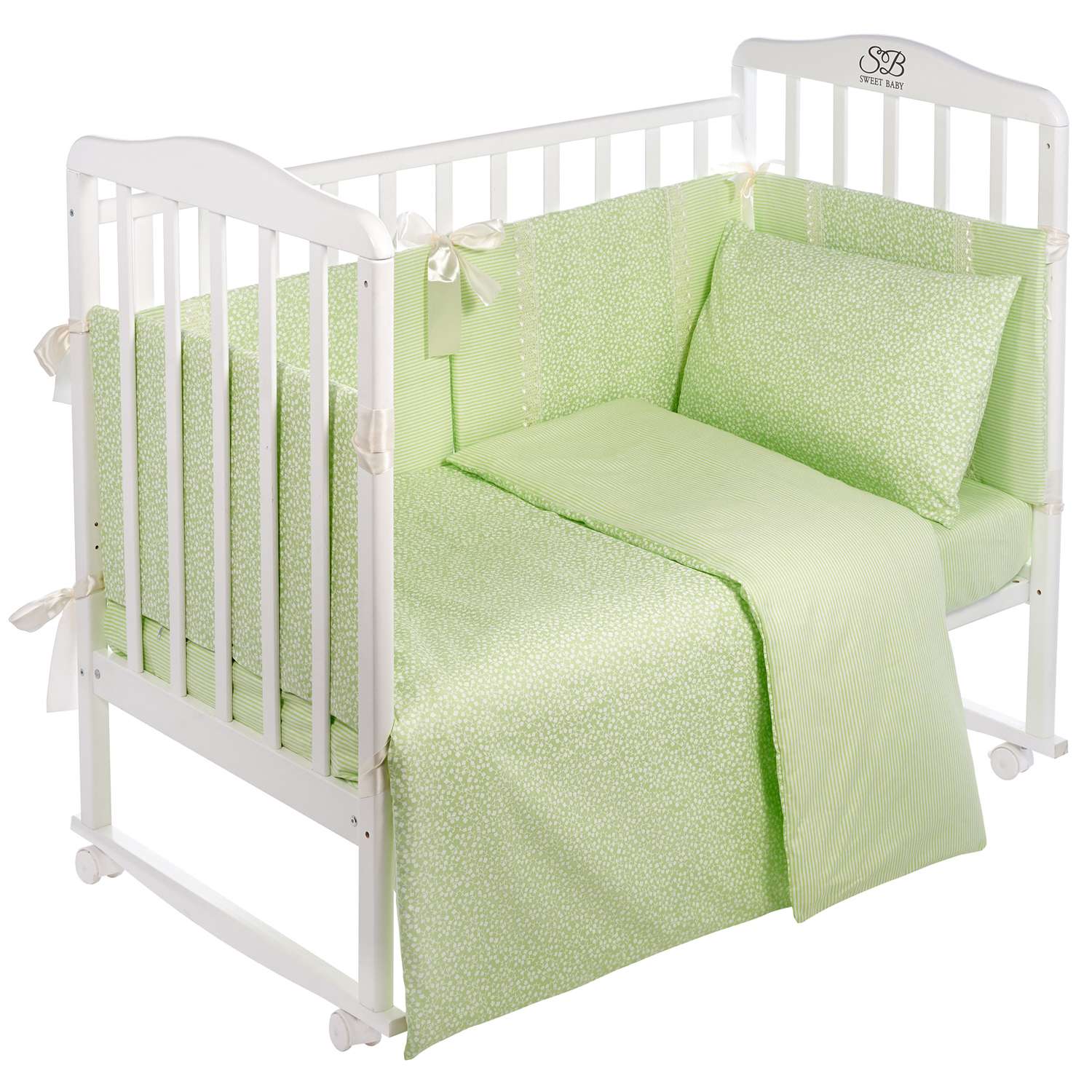 Комплект в кроватку Sweet Baby 4предмета Venere Verde Светло-зеленый - фото 1