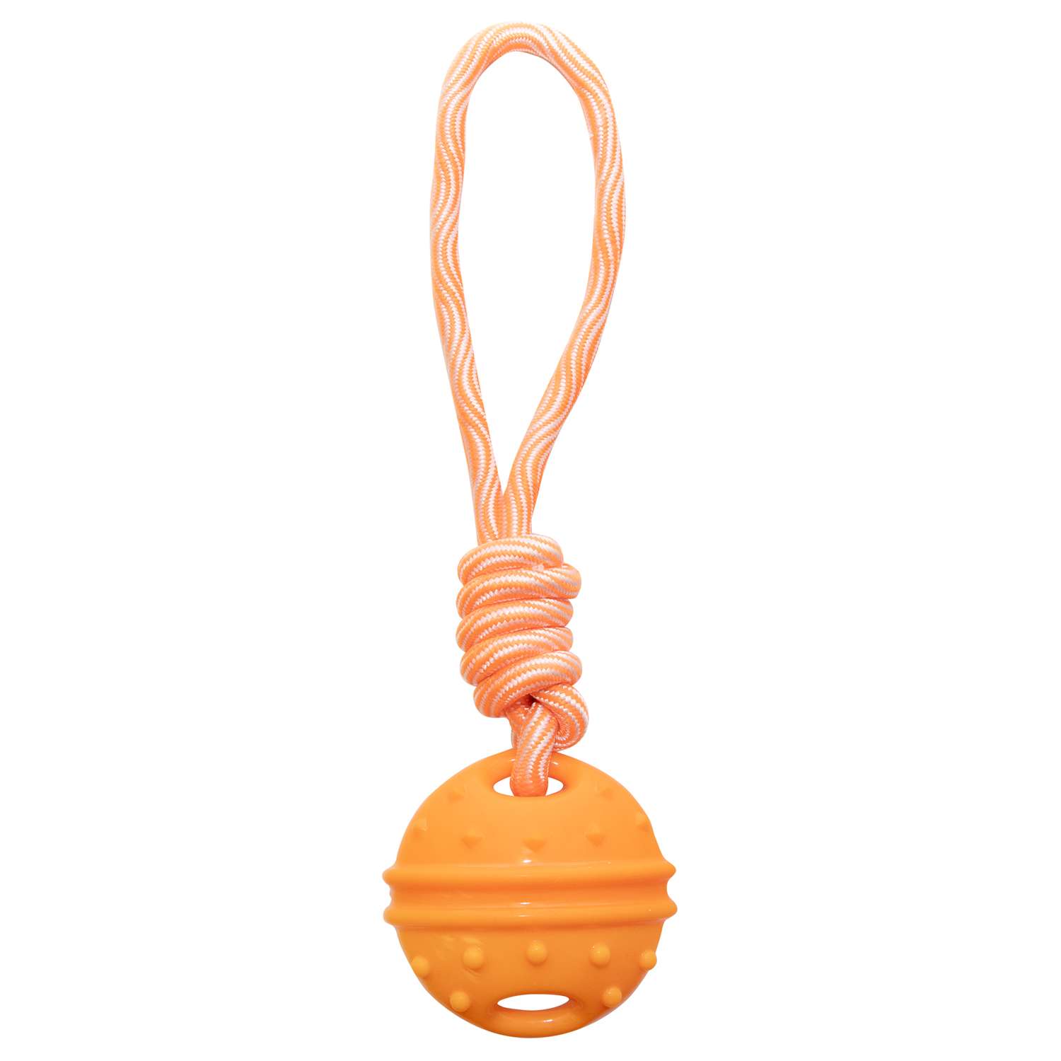 Игрушка для собак Triol Апельсин с веревкой Оранжевый - фото 1