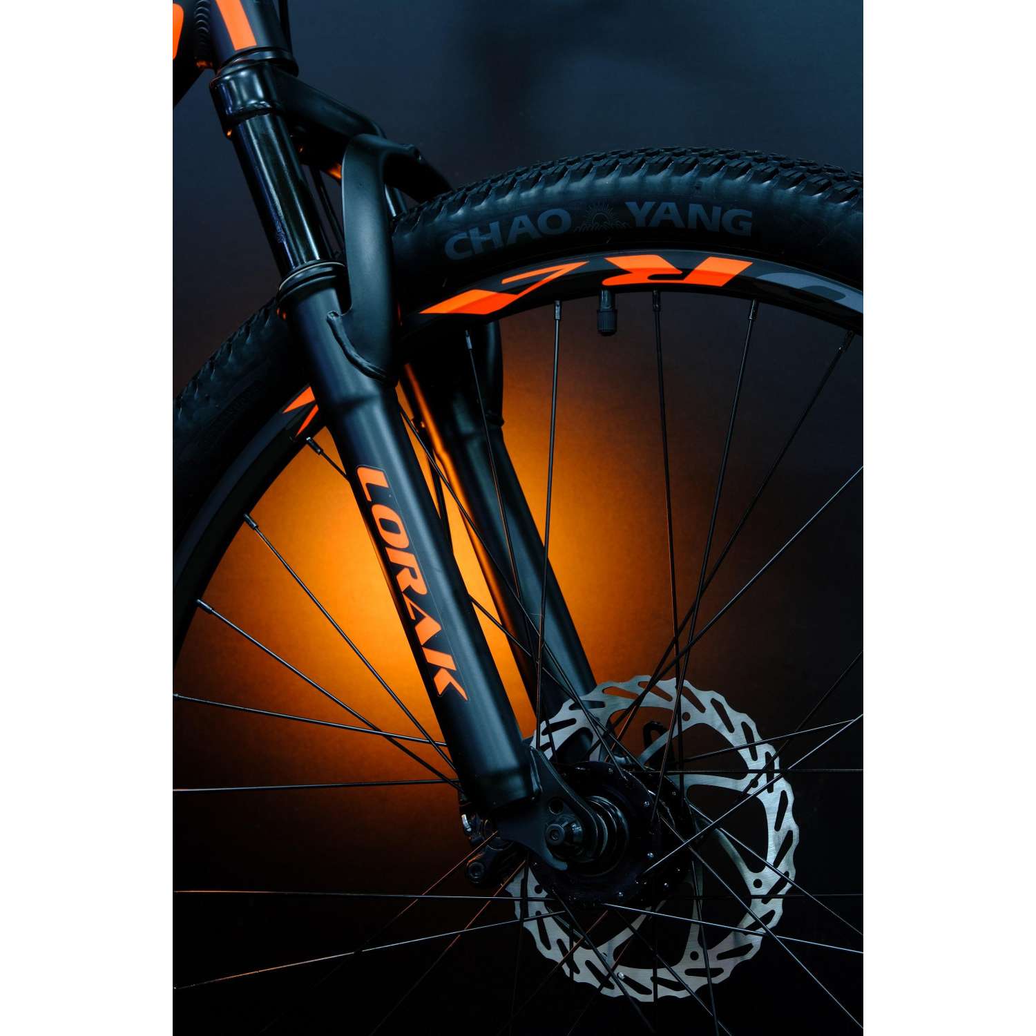 Велосипед горный Lorak Max 150 - 19р матовый чёрный/оранжевый - фото 4