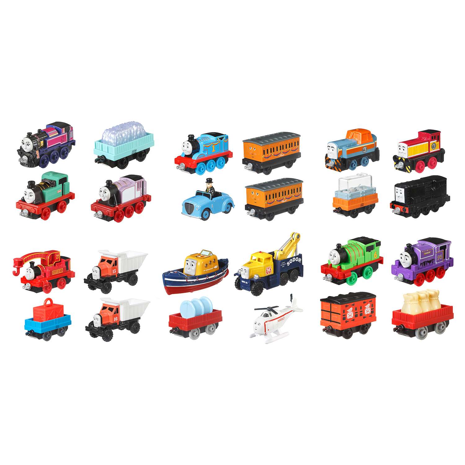 Набор Thomas & Friends Томас и его друзья из трех новых персонажей-паровозиков с вагончиком в ассортименте DWM32 - фото 1
