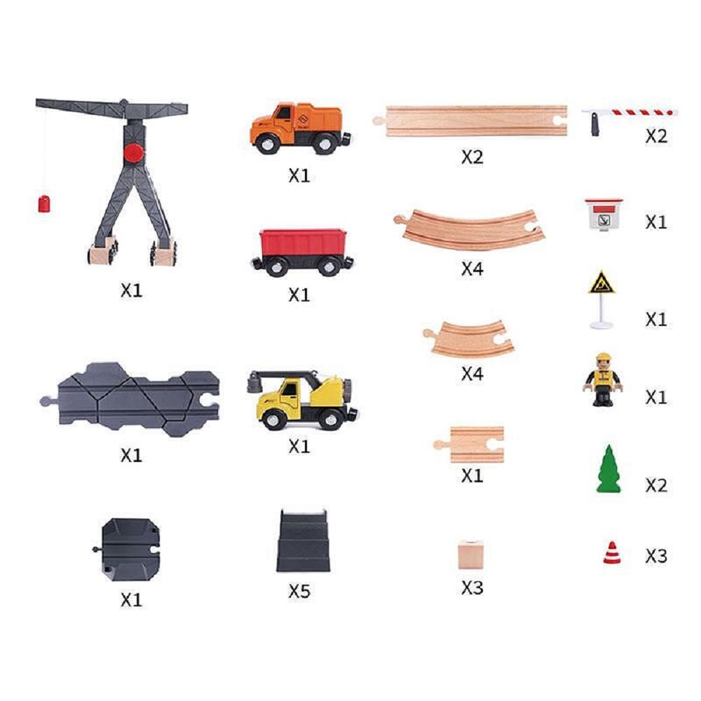 Железная дорога Tooky Toy Деревянная 35 элементов TH682 TH682 - фото 6