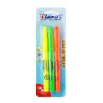 Текстмаркеры 3шт LUXOR Highlighters 1-3.5мм в ассортименте