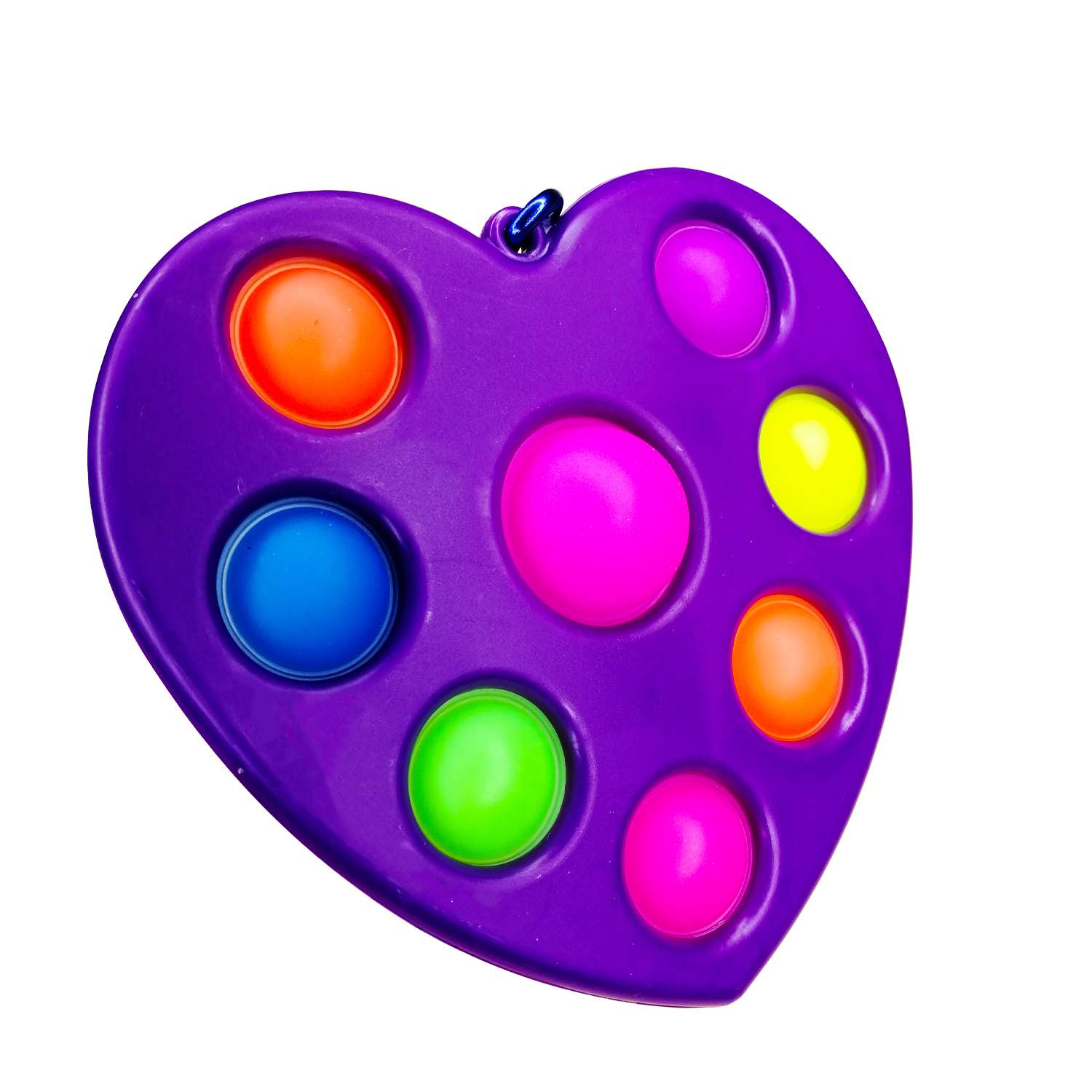 Игрушка-антистресс MINI-TOYS Вечная пупырка POP IT Симпл Димпл большое сердце фиолетовое - фото 1