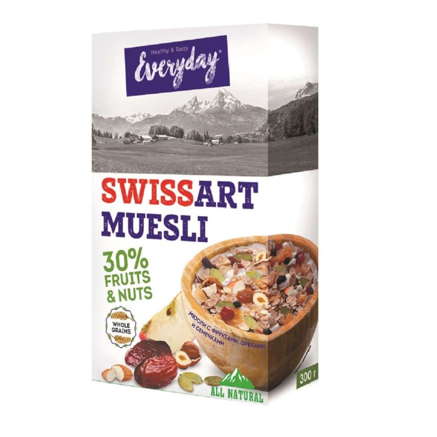 Мюсли Everyday Swiss art muesli с фруктами орехами и семечками 300 г - фото 1