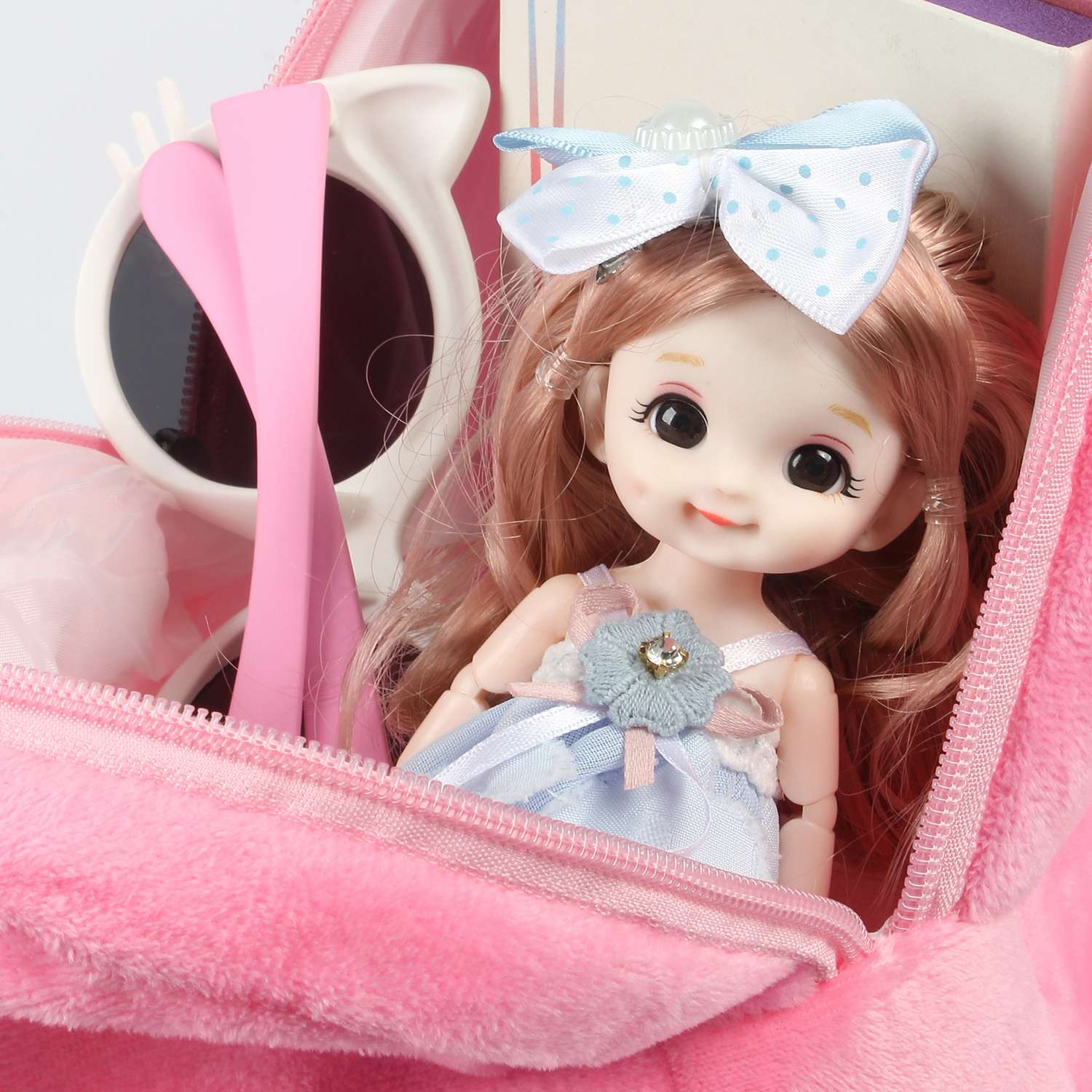 Рюкзак с игрушкой Little Mania розовый Дракоша с желтым - фото 6