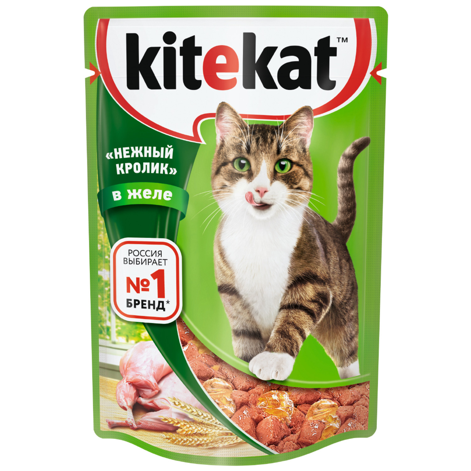 Корм для кошек KiteKat нежный кролик в желе 85г купить по цене 15.9 ₽ с  доставкой в Москве и России, отзывы, фото