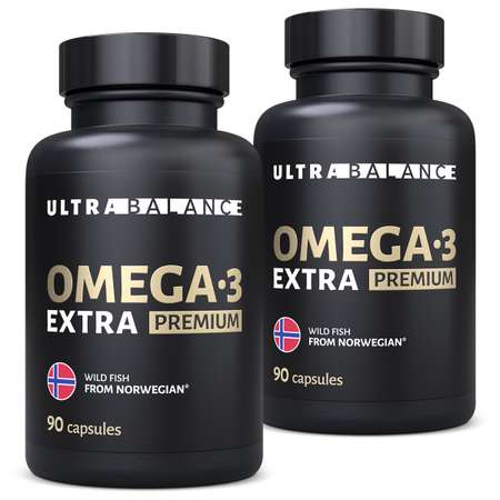 Омега 3 экстра премиум бад UltraBalance витамины комплекс для взрослых мужчин беременных кормящих женщин рыбий жир 180 капсул