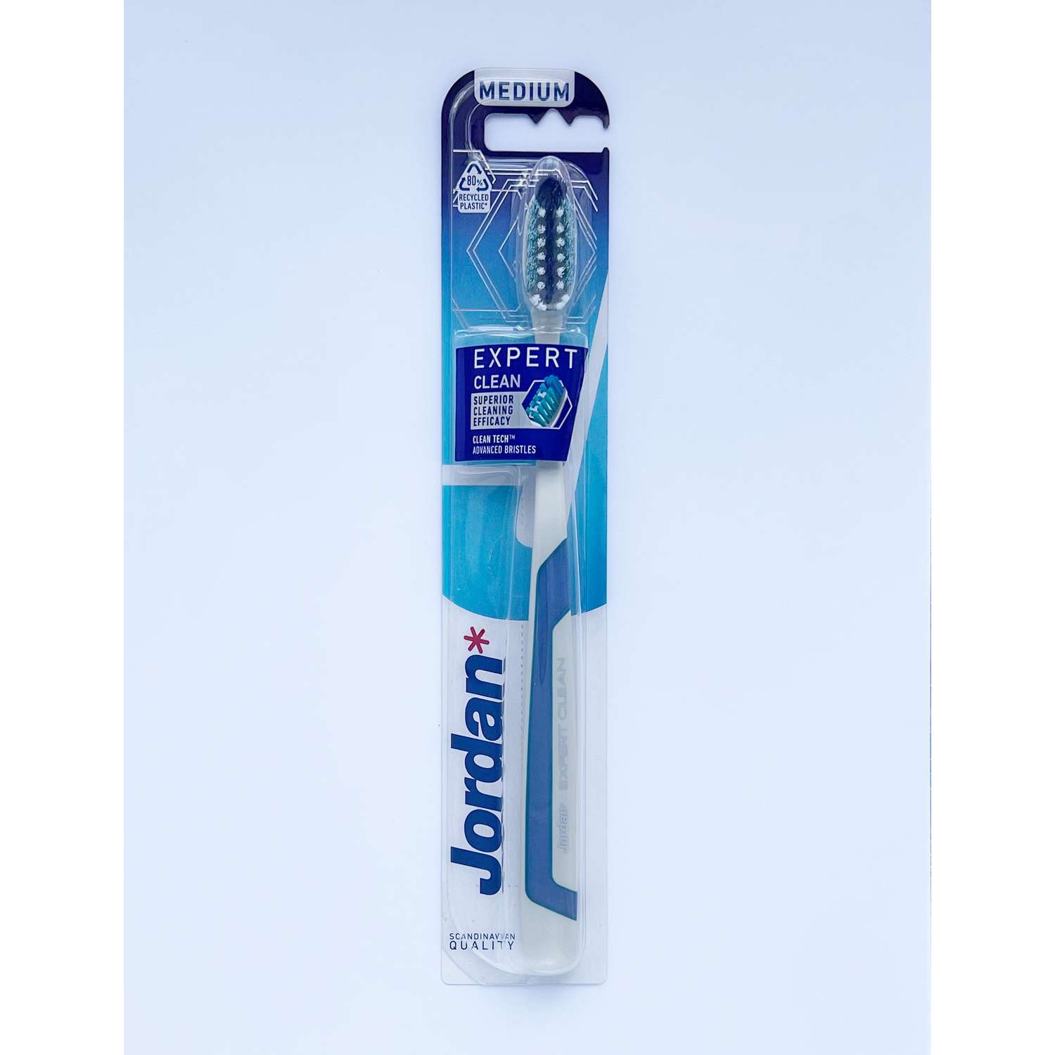 Зубная щетка JORDAN Expert Clean Medium средняя жесткость голубая - фото 1
