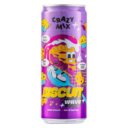 Натуральный лимонад Crazy mix BISQUIT wave (Со вкусом Ягод и Выпечки) 0.33 литра - 12 штук.