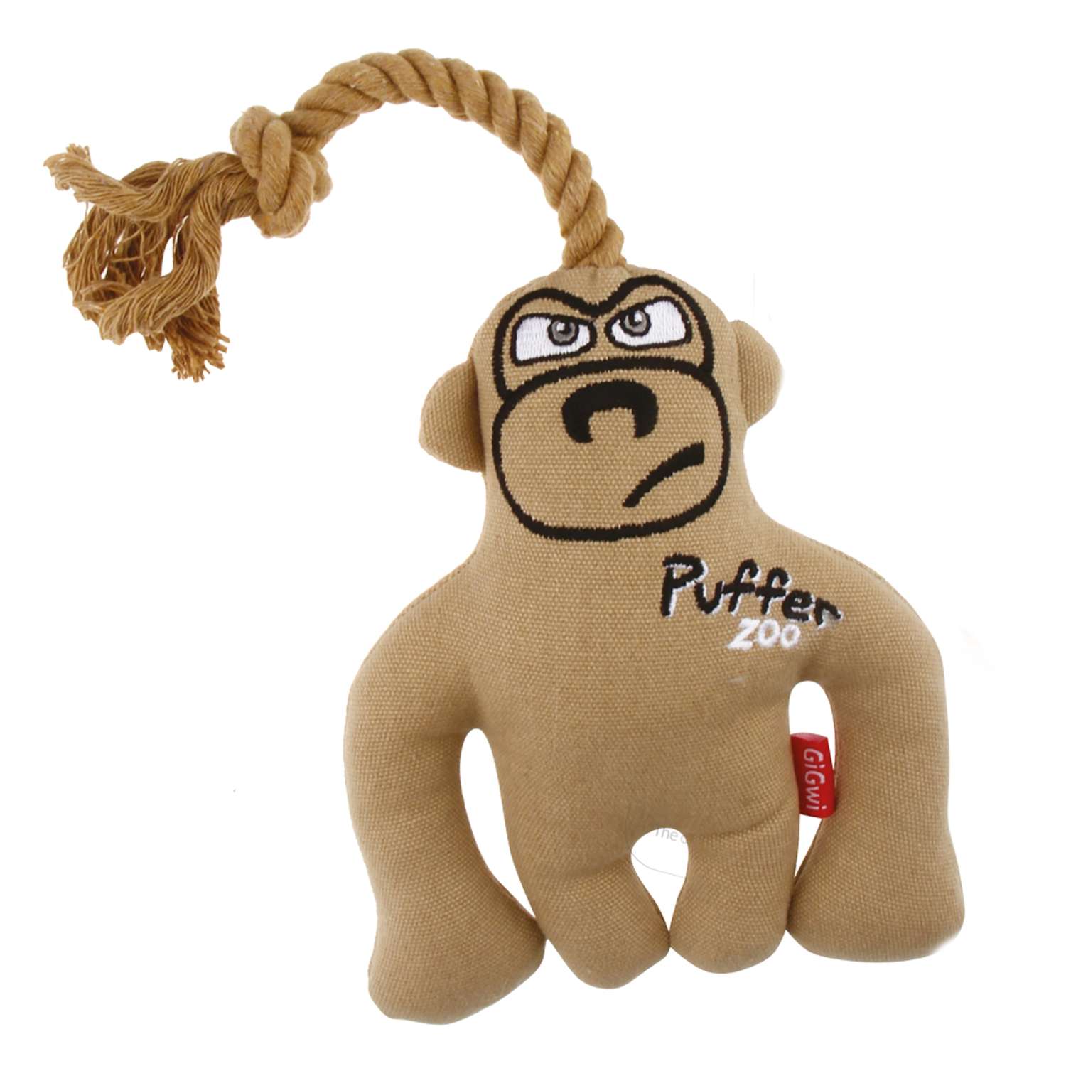 Игрушка для собак GiGwi PUFFER ZOO Обезьяна с пищалкой 31см - фото 1