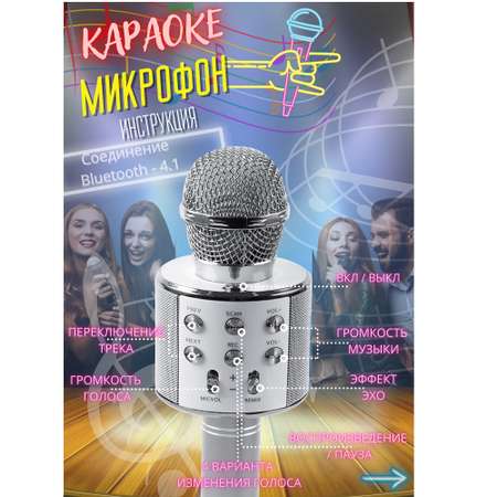 Микрофон RedLine для караоке серебристый
