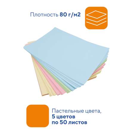 Бумага для офисной техники WORKMATE А4 80 г/м2 250 листов цветная пастель