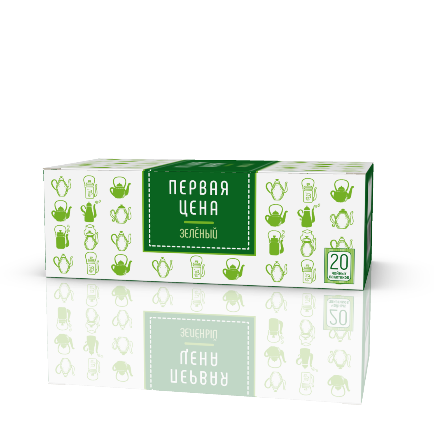 Чай Первая цена зеленый мелкий пакетированный 20*1.2г - фото 1