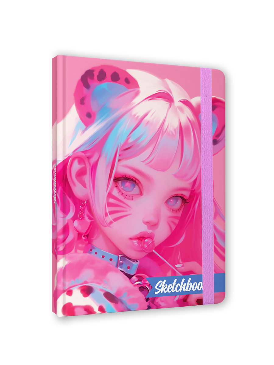 Скетчбук Проф-Пресс блокнот на резинке. Wild pink. А5 80 лист. 1 шт. - фото 6