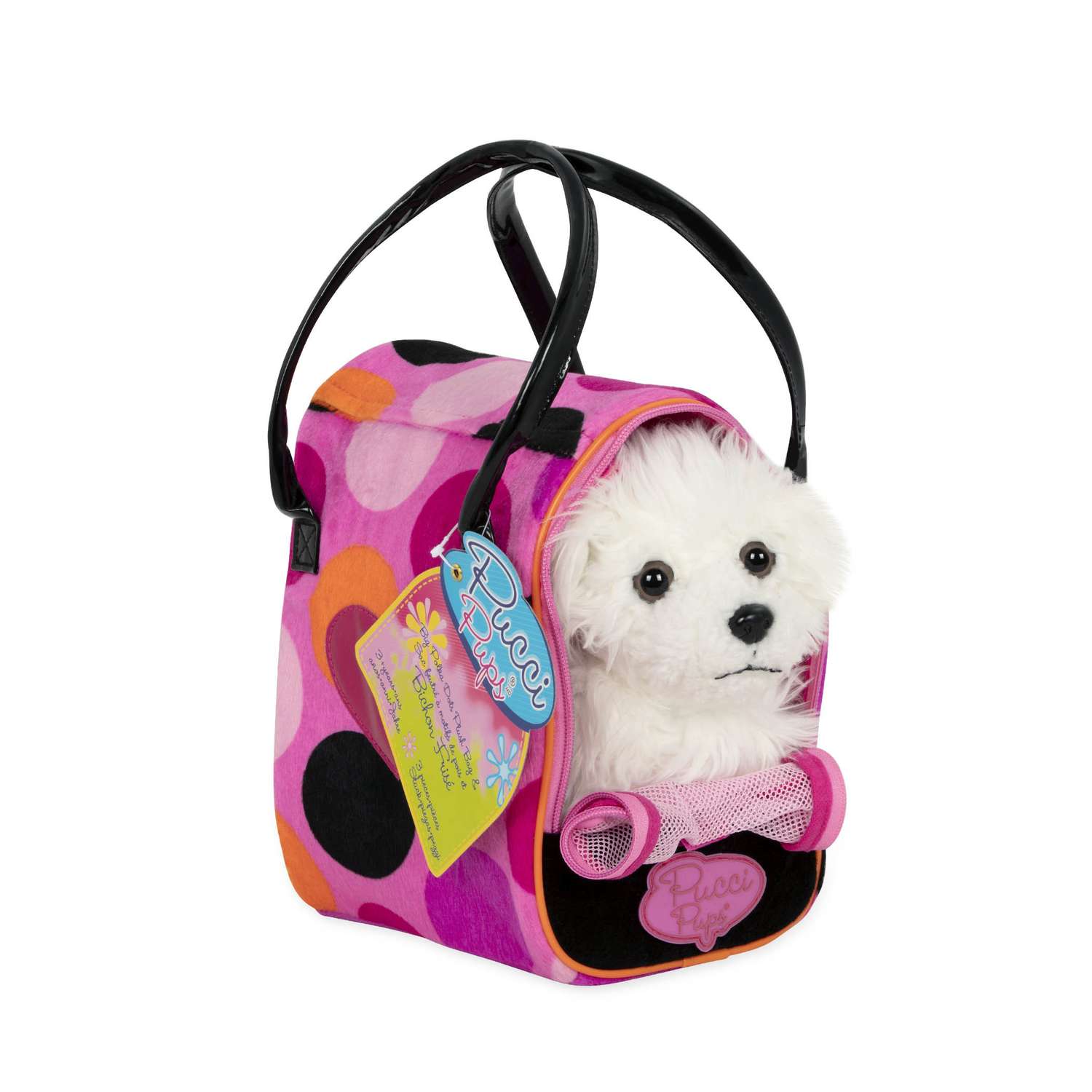 Игрушка мягкая Pucci Pups Сумка в горошек с белой собачкой ST8356Z - фото 2