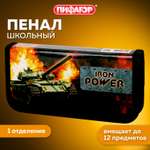 Пенал Пифагор 1 отделение ламинированный картон 19х9 см Iron Power