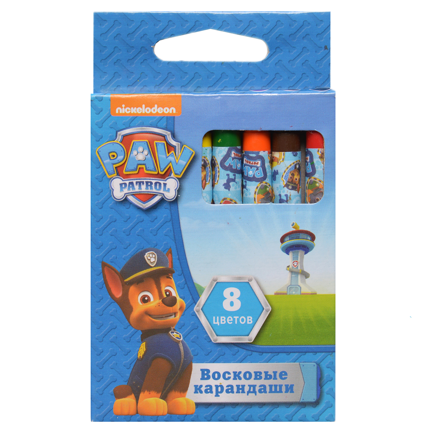 Карандаши восковые Росмэн PAW Patrol 8цветов - фото 1