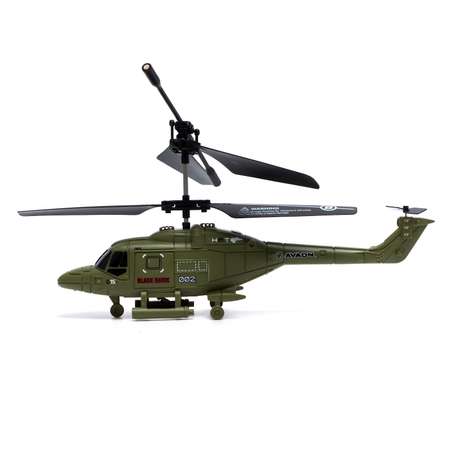 Вертолёт Автоград радиоуправляемый «Армия» заряд от USB свет цвет зелёный