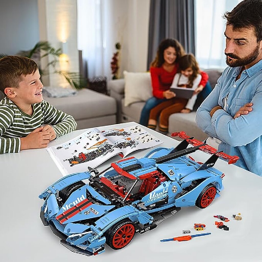 Конструктор Mould King 13156 синий Технический MOC Apollo IE Super Racing Car 1669 деталей - фото 10