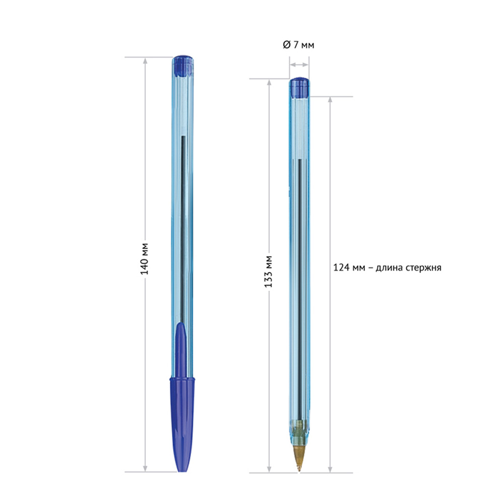 Ручка шариковая СПЕЙС LC-Blue синяя 0.7 мм 50 шт - фото 4