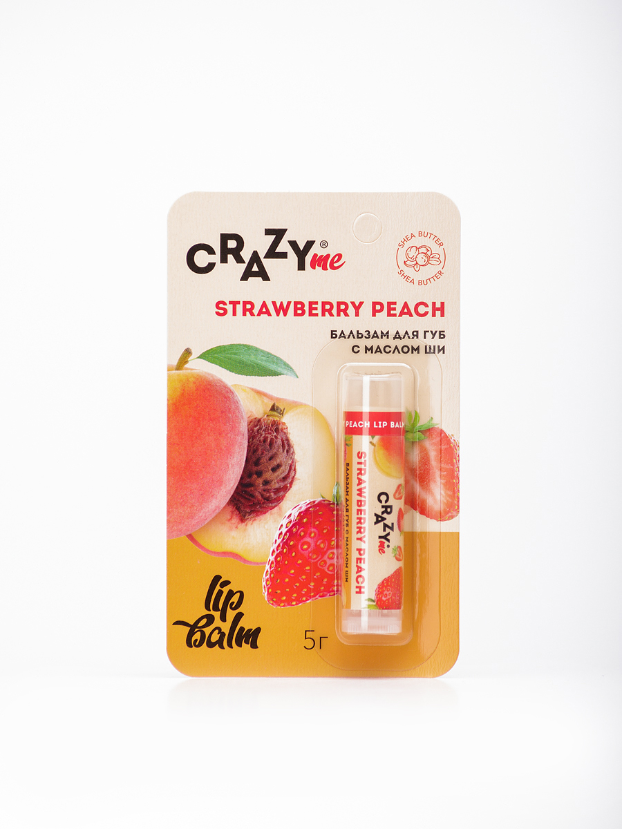 Бальзам для губ CRAZYme Strawberry Peach Lip Balm - фото 1