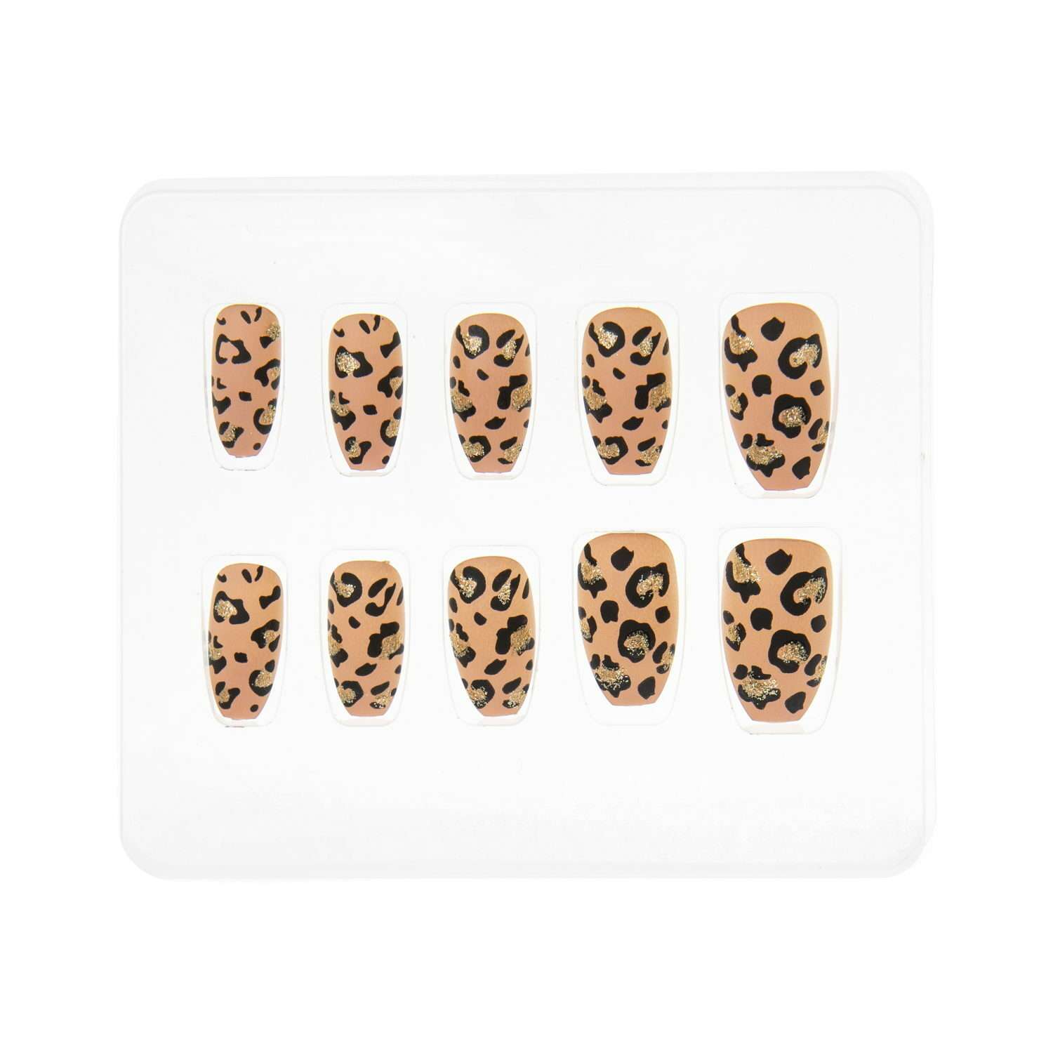 Накладные ногти Lukky 10 Animalistic Леопард с блестками - фото 3
