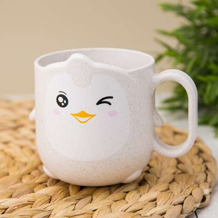 Кружка детская iLikeGift Penguin beige