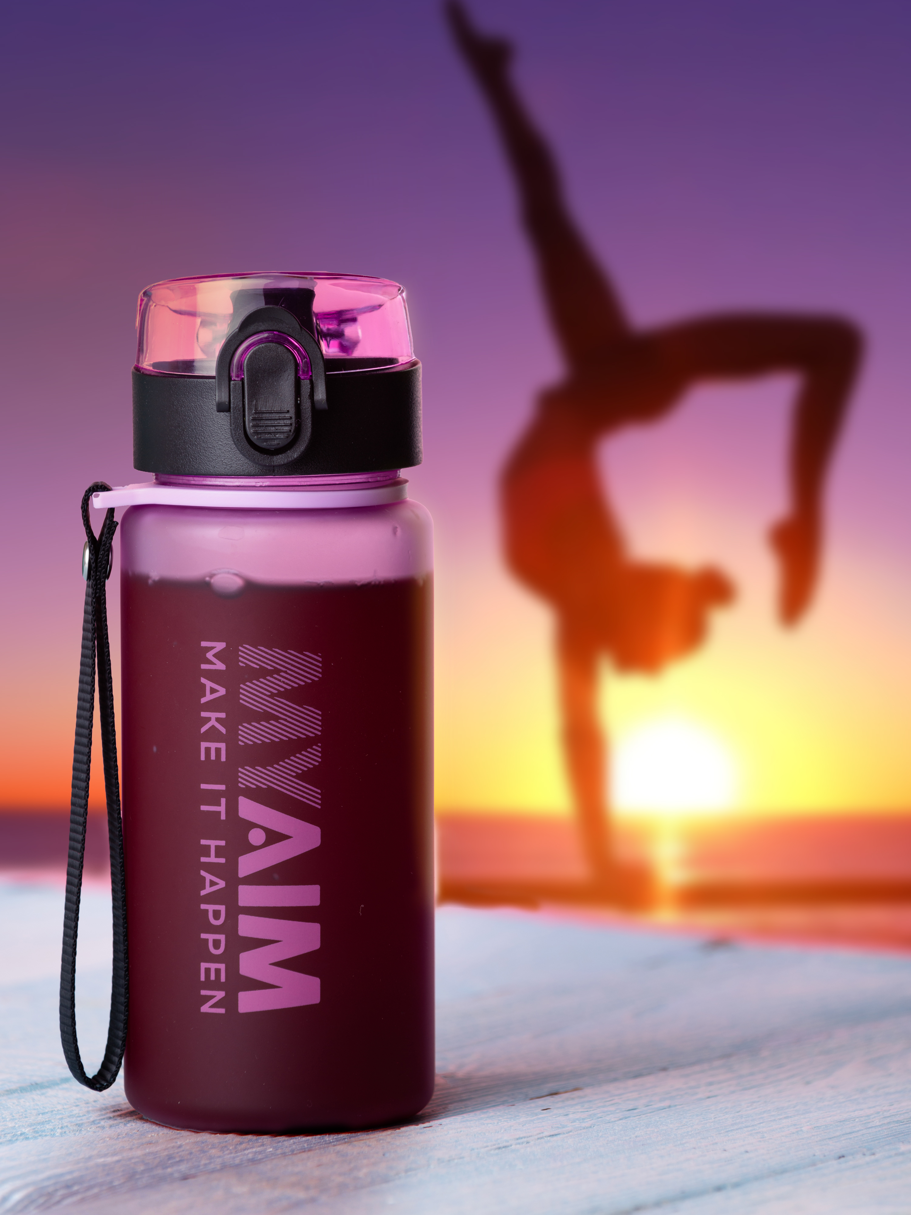 Бутылка спортивная 400 мл MyAim 4001 розовый - фото 12