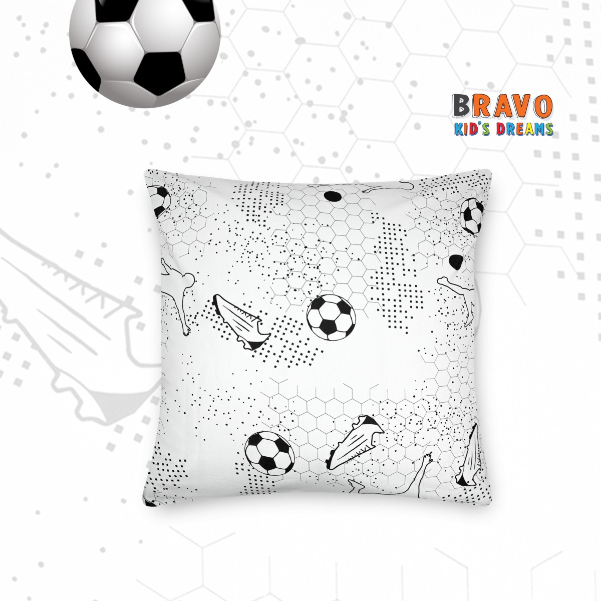 Наволочка BRAVO kids dreams 70х70 рис.6096а-1 Football - фото 3