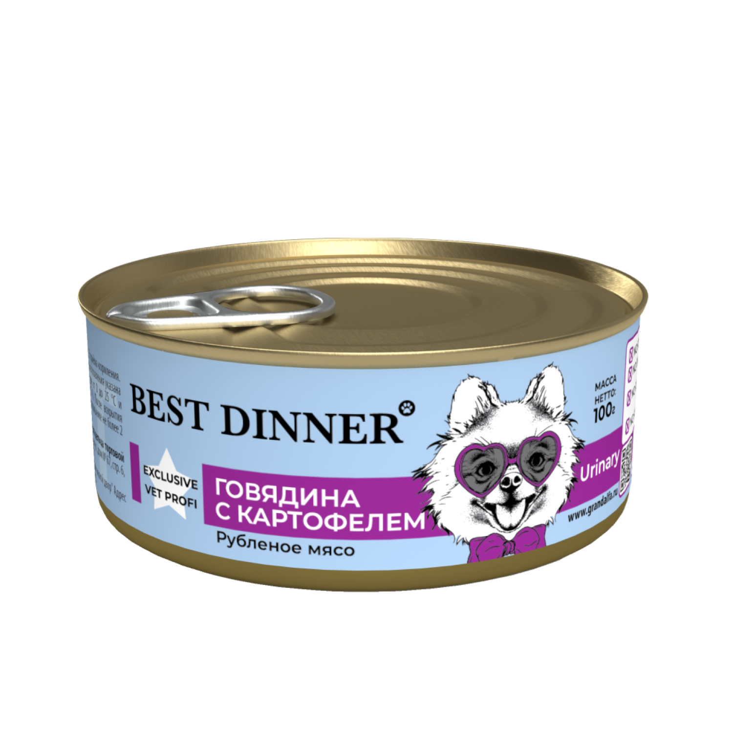 Корм для собак Best Dinner 0.1кг Exclusive Urinary Vet Profi говядина с картофелем - фото 1