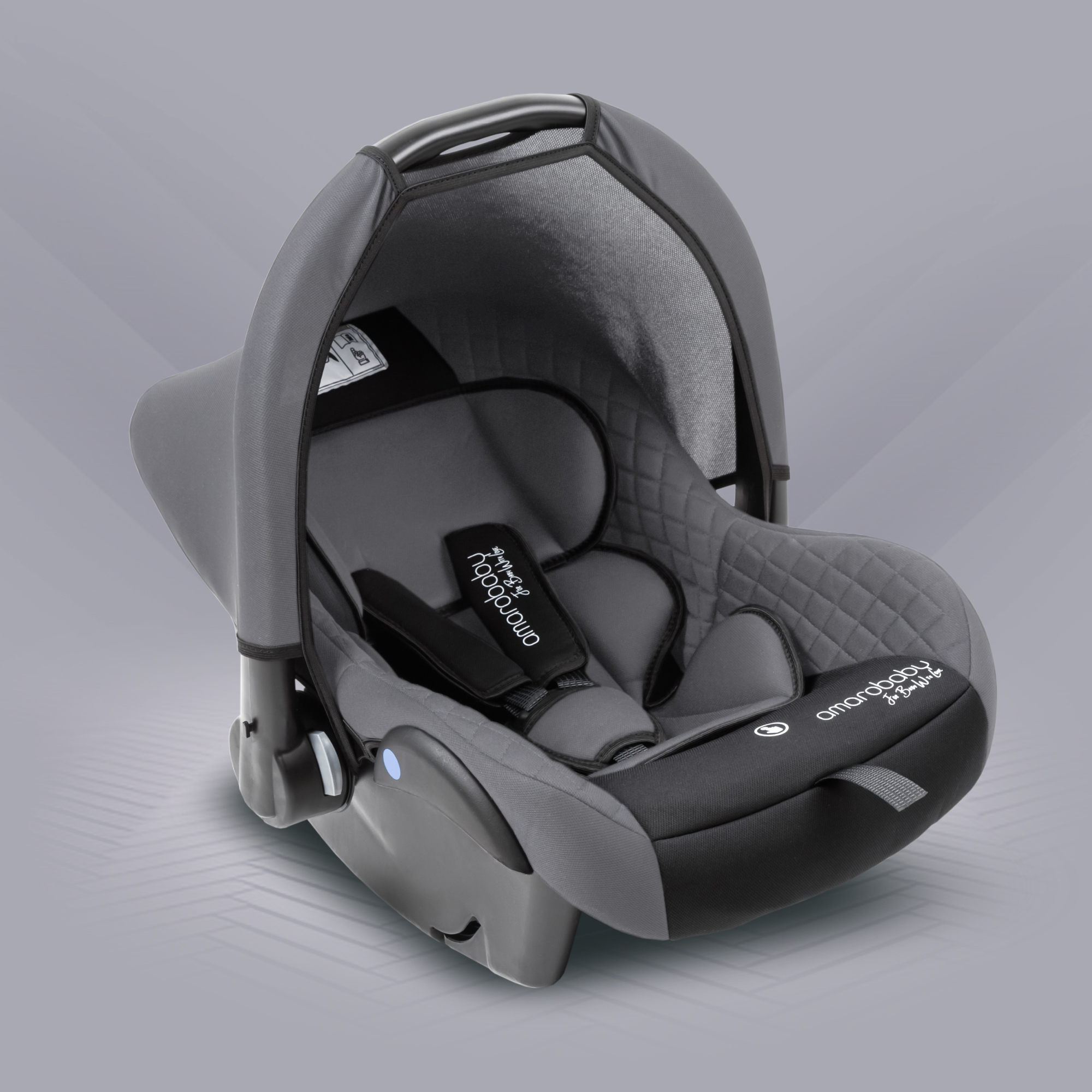 Автокресло детское Amarobaby comfort группа 0+ серо-чёрный - фото 15