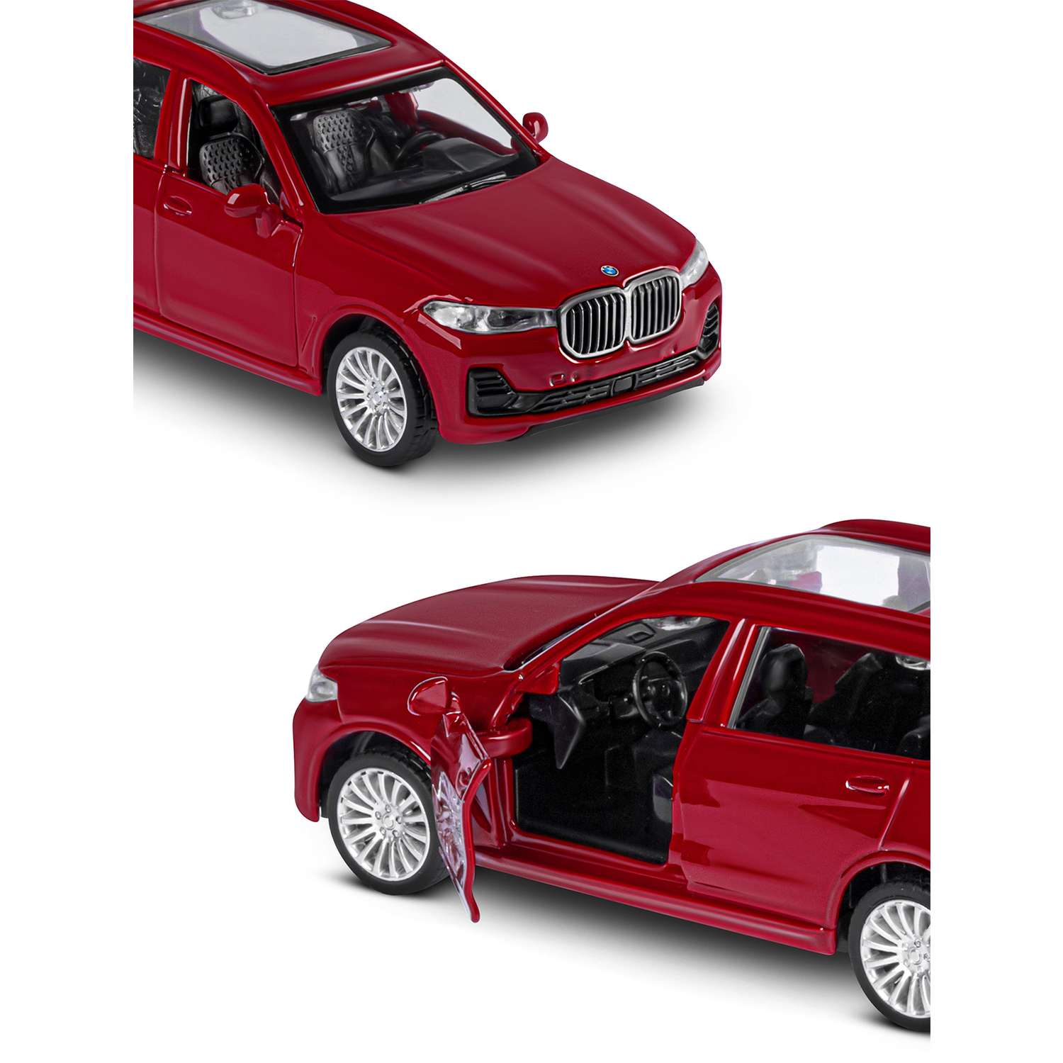 Машинка металлическая АВТОпанорама 1:44 BMW X7 красный металлик инерционная JB1251258 - фото 7