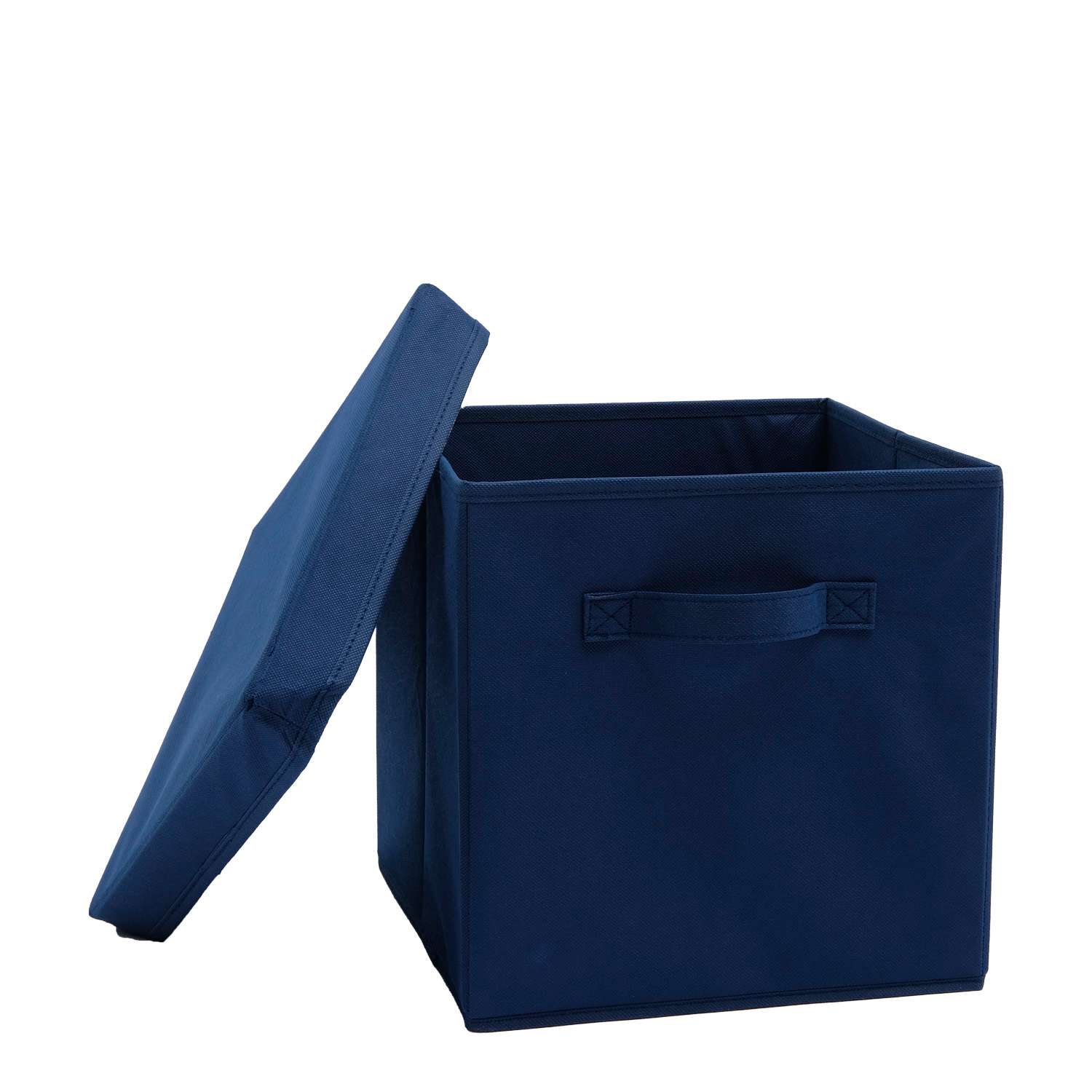 Набор складных коробок Home One для хранения 30 на 30 на 30см 2шт крышка в комплекте синий - фото 2