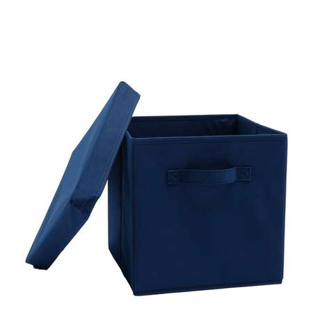 Набор складных коробок Home One для хранения 30 на 30 на 30см 2шт крышка в комплекте синий