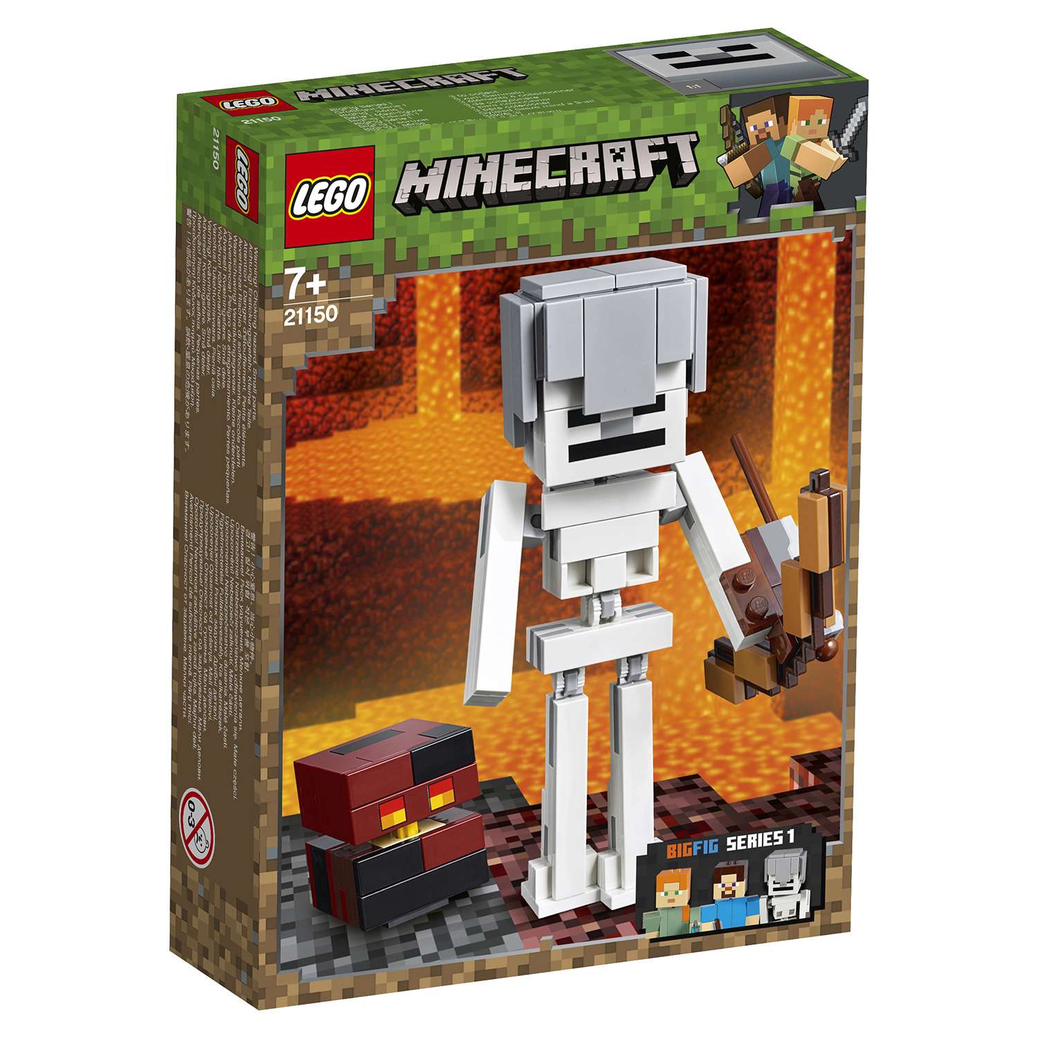 Конструктор LEGO Minecraft Большие фигурки Minecraft Скелет с кубом магмы 21150 - фото 2