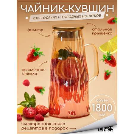 Графин жаропрочный стеклянный Multistore для холодных и горячих напитков 1800 мл