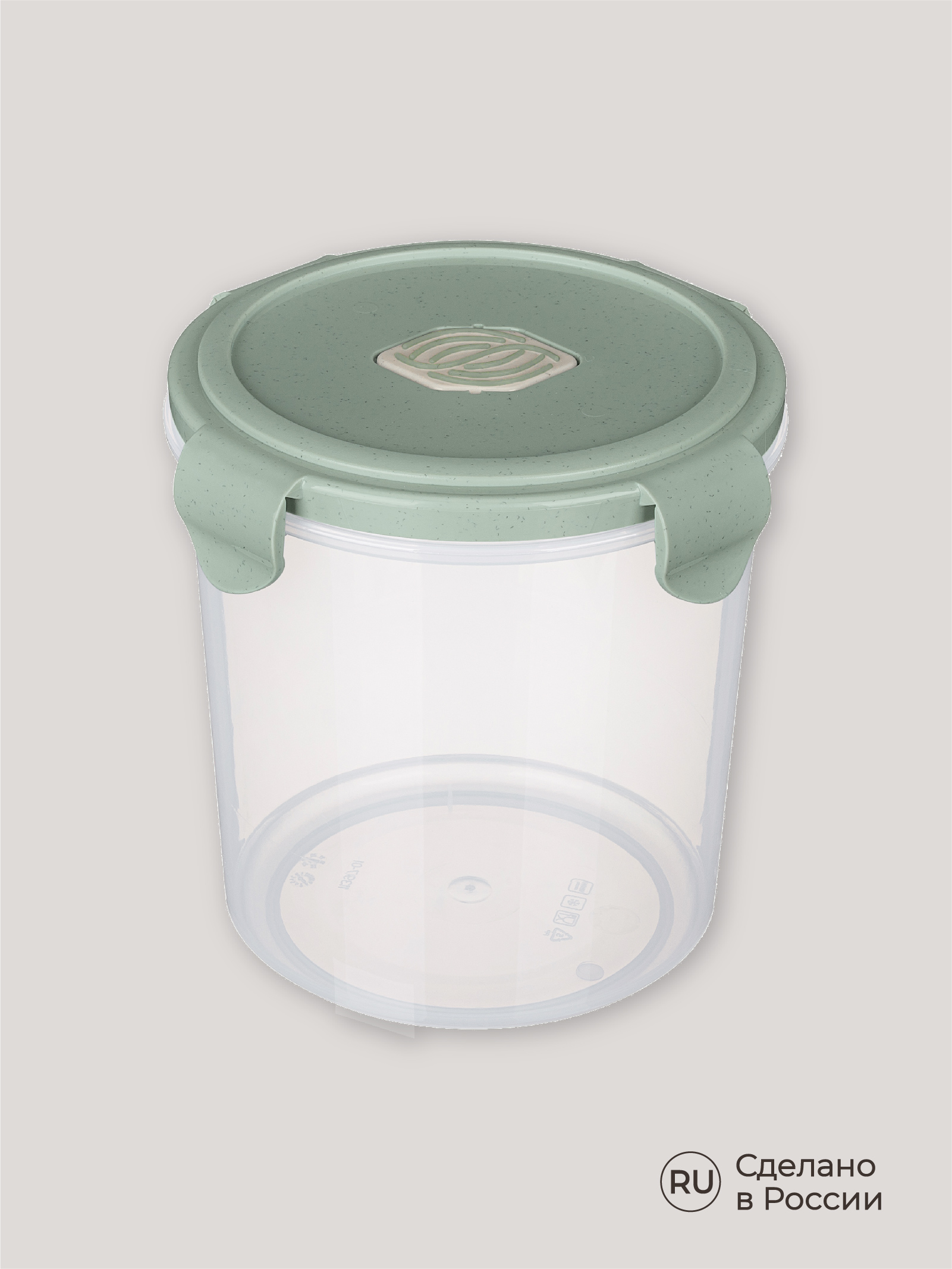 Контейнер Phibo для продуктов герметичный с клапаном Eco Style круглый 1.15л зеленый флэк - фото 9