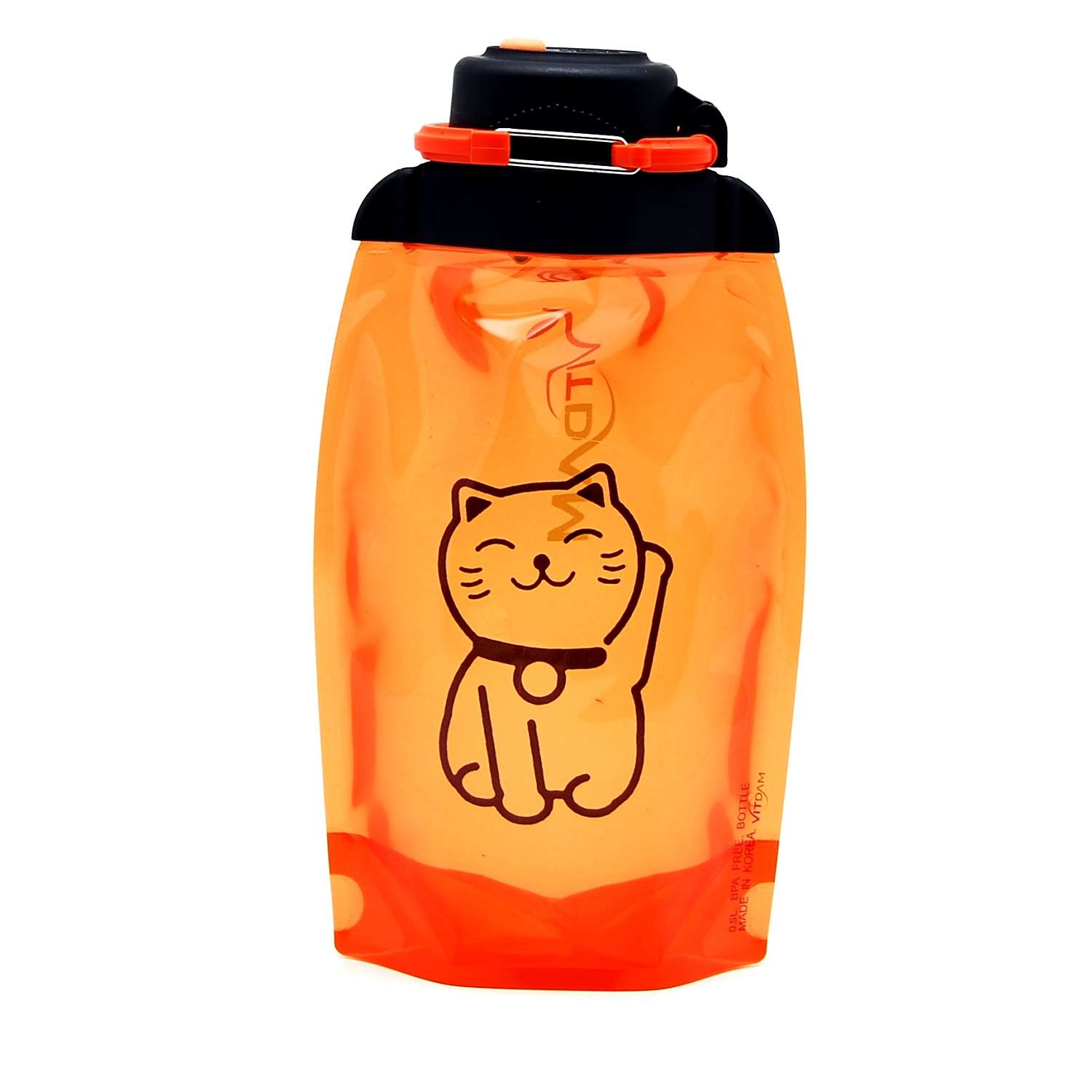 Бутылка для воды складная VITDAM оранжевая 500мл B050ORS 1305 - фото 1