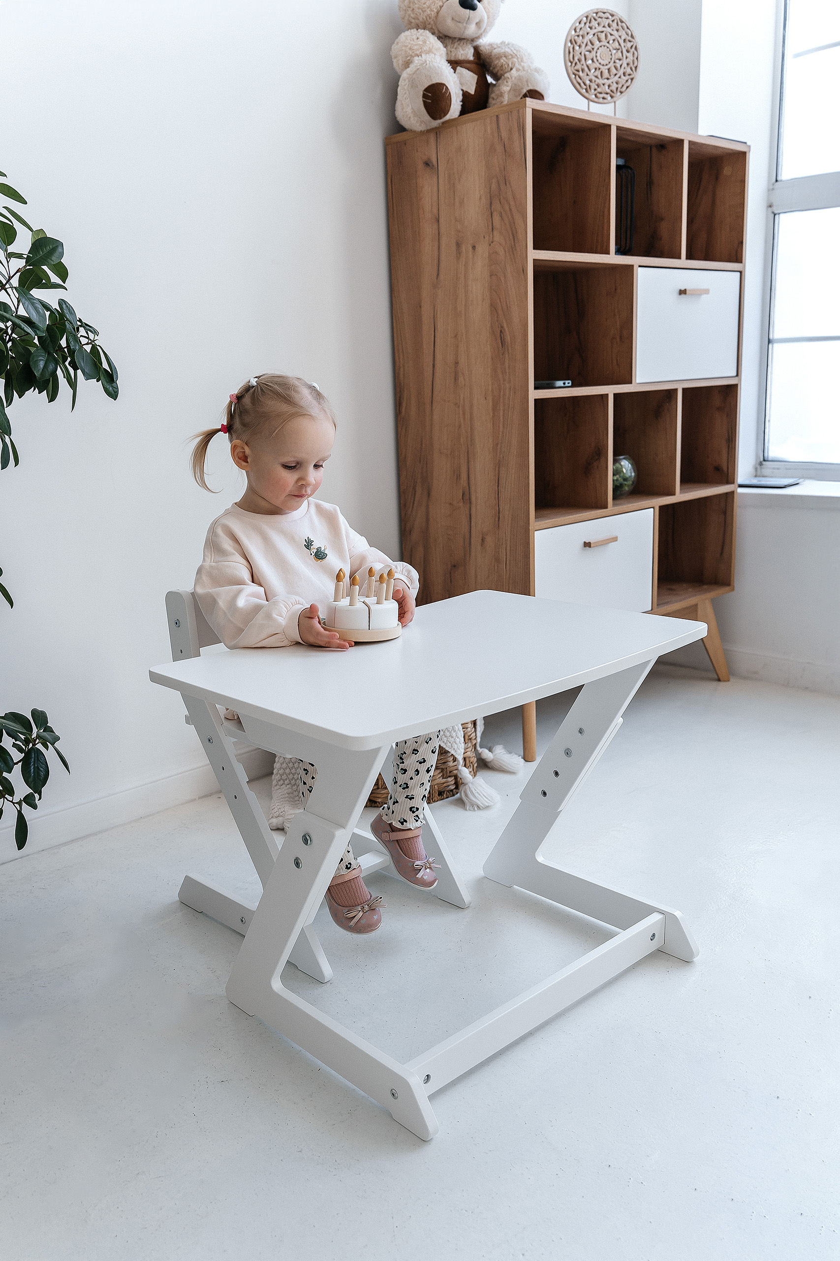 Детский растущий стол и стул Коняша белый - фото 25