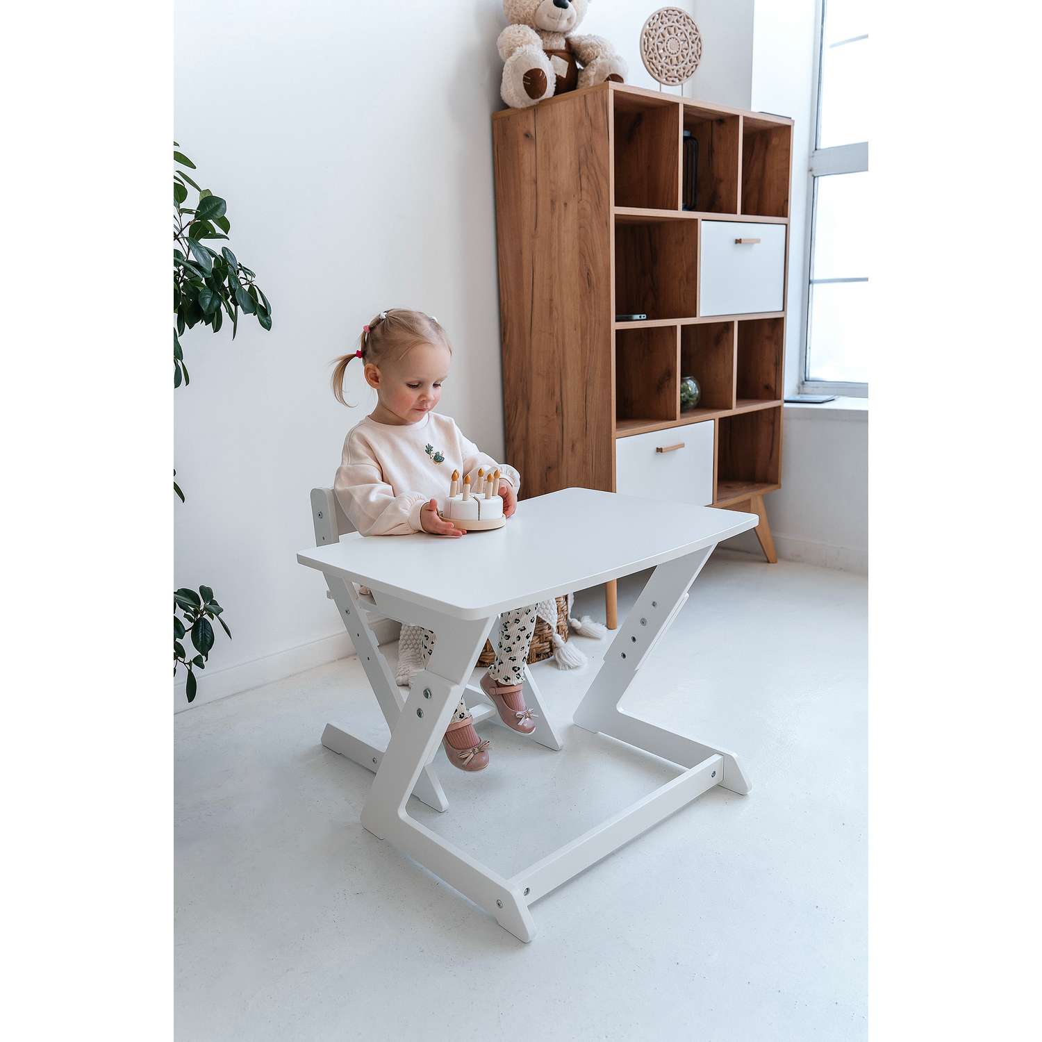 Детский растущий стол и стул Коняша белый - фото 25