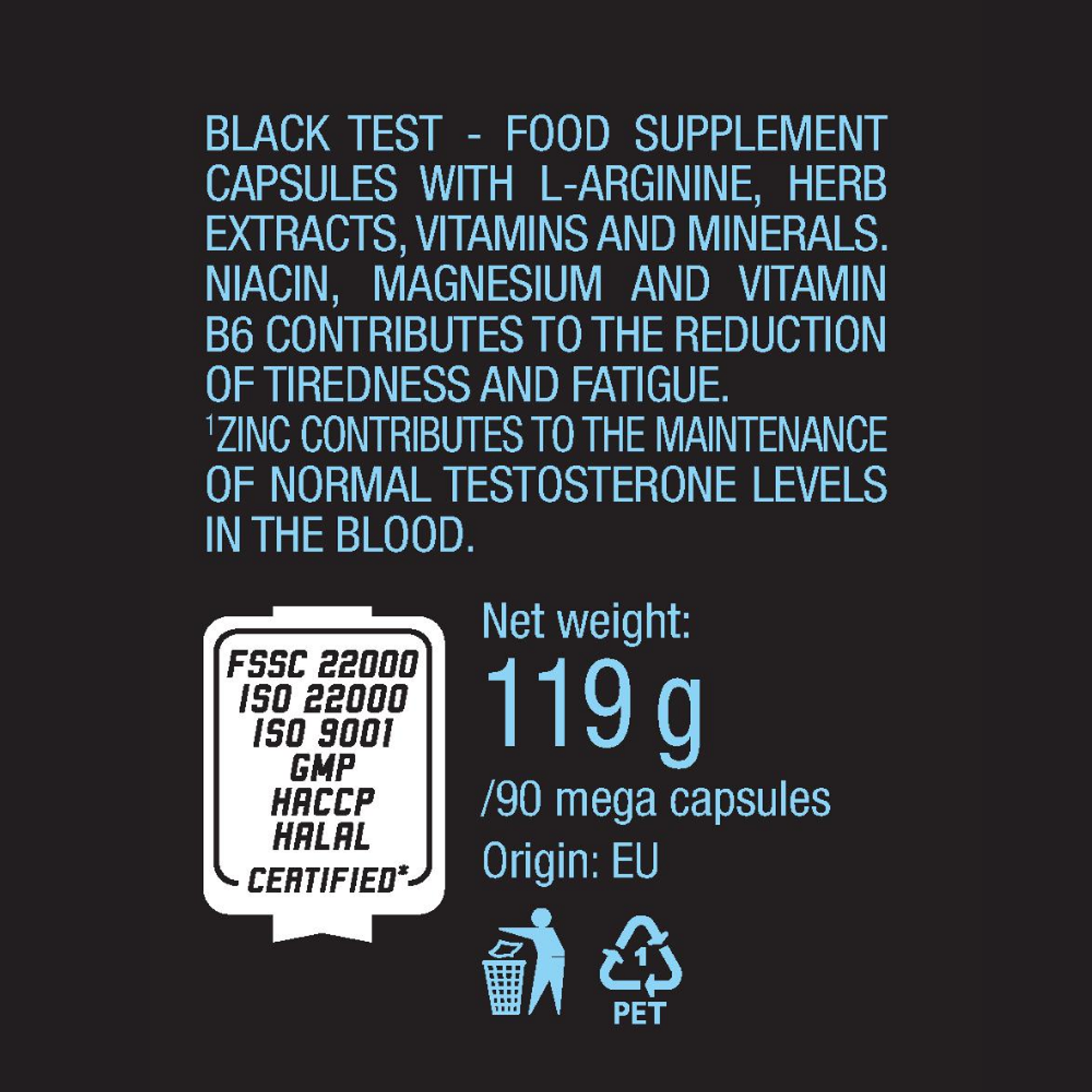 Тестостерон BiotechUSA Black Test 90 капсул - фото 3