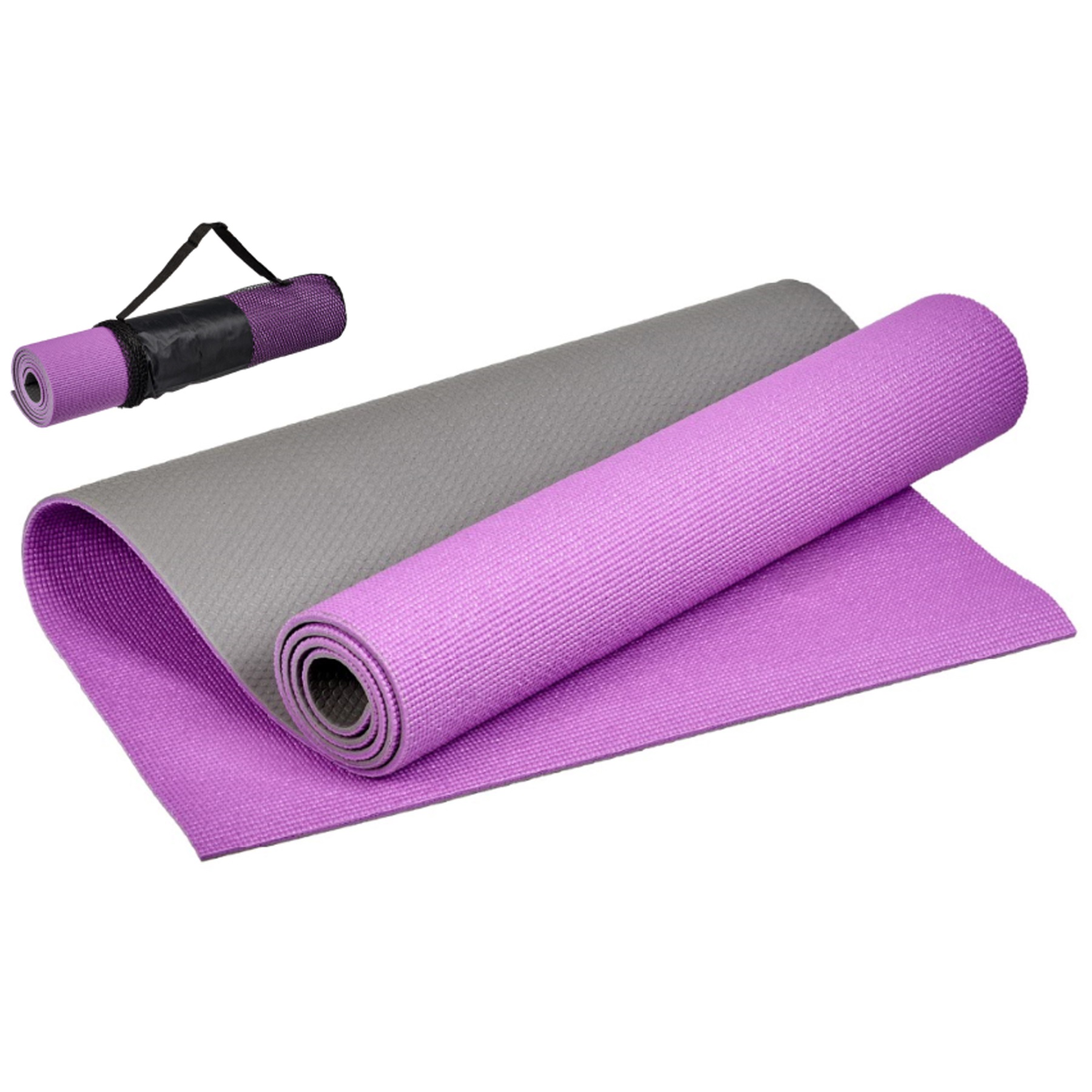 Коврик для йоги и фитнеса Bradex двухслойный фиолетовый 183х61 см с чехлом - фото 8