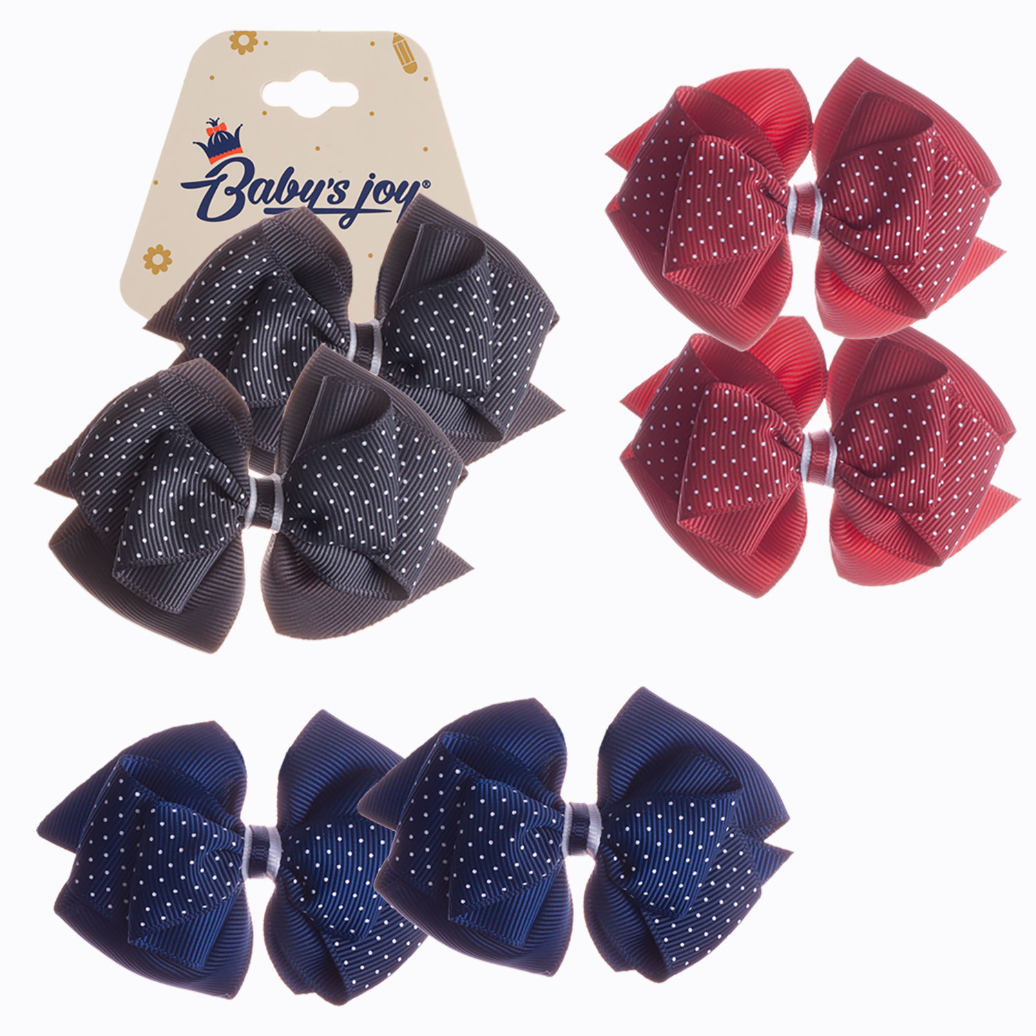 Банты Babys JOY 2шт в ассортименте BS48-2 - фото 1