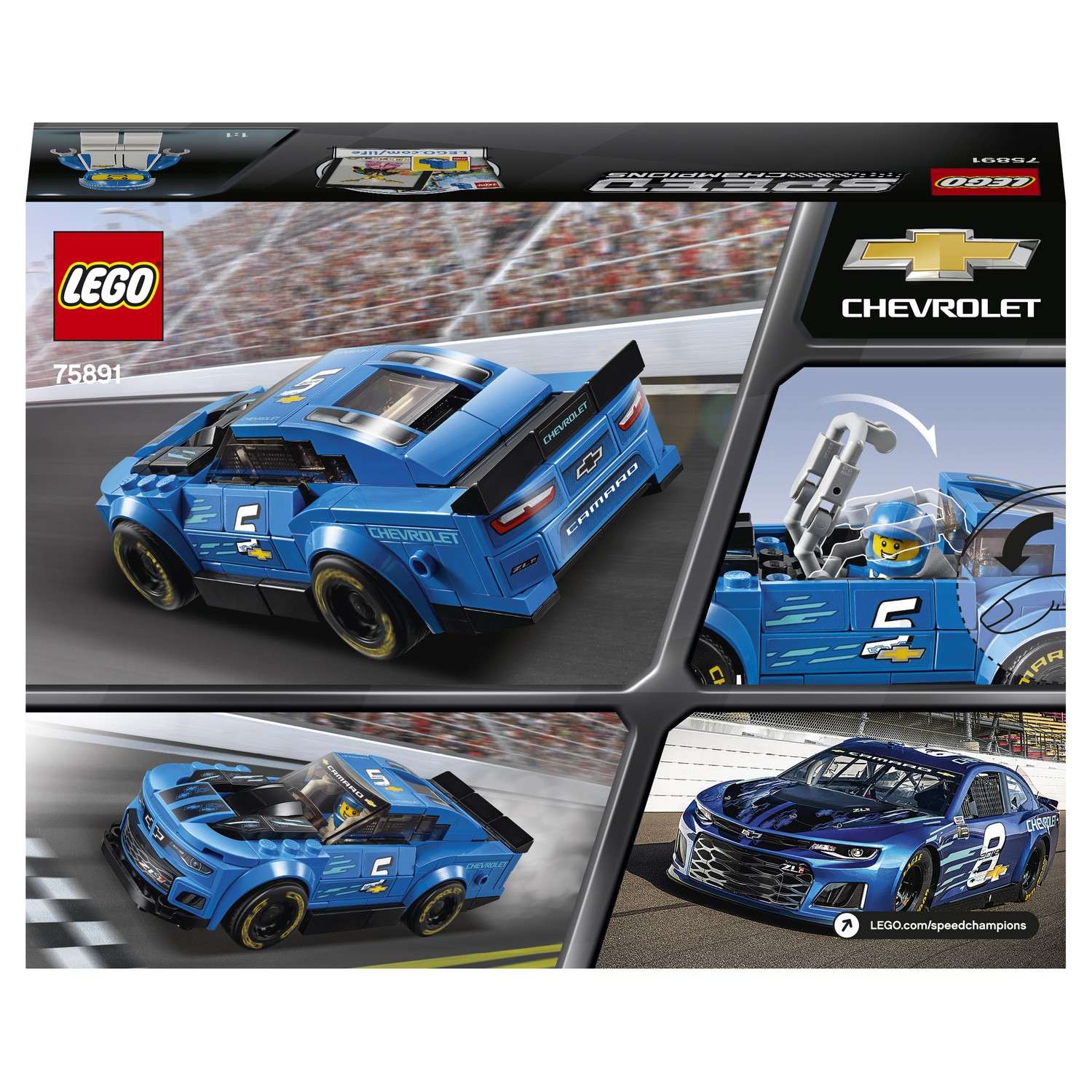 Конструктор LEGO Speed Champions Гоночный автомобиль Chevrolet Camaro ZL1 75891 - фото 3