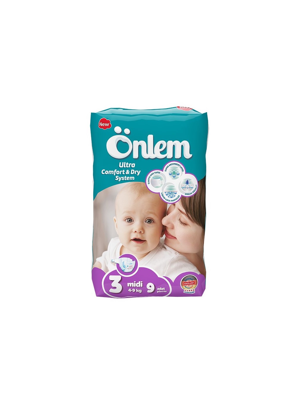 Детские подгузники Onlem Classik миди 4-9kg mini 9 штук - фото 1