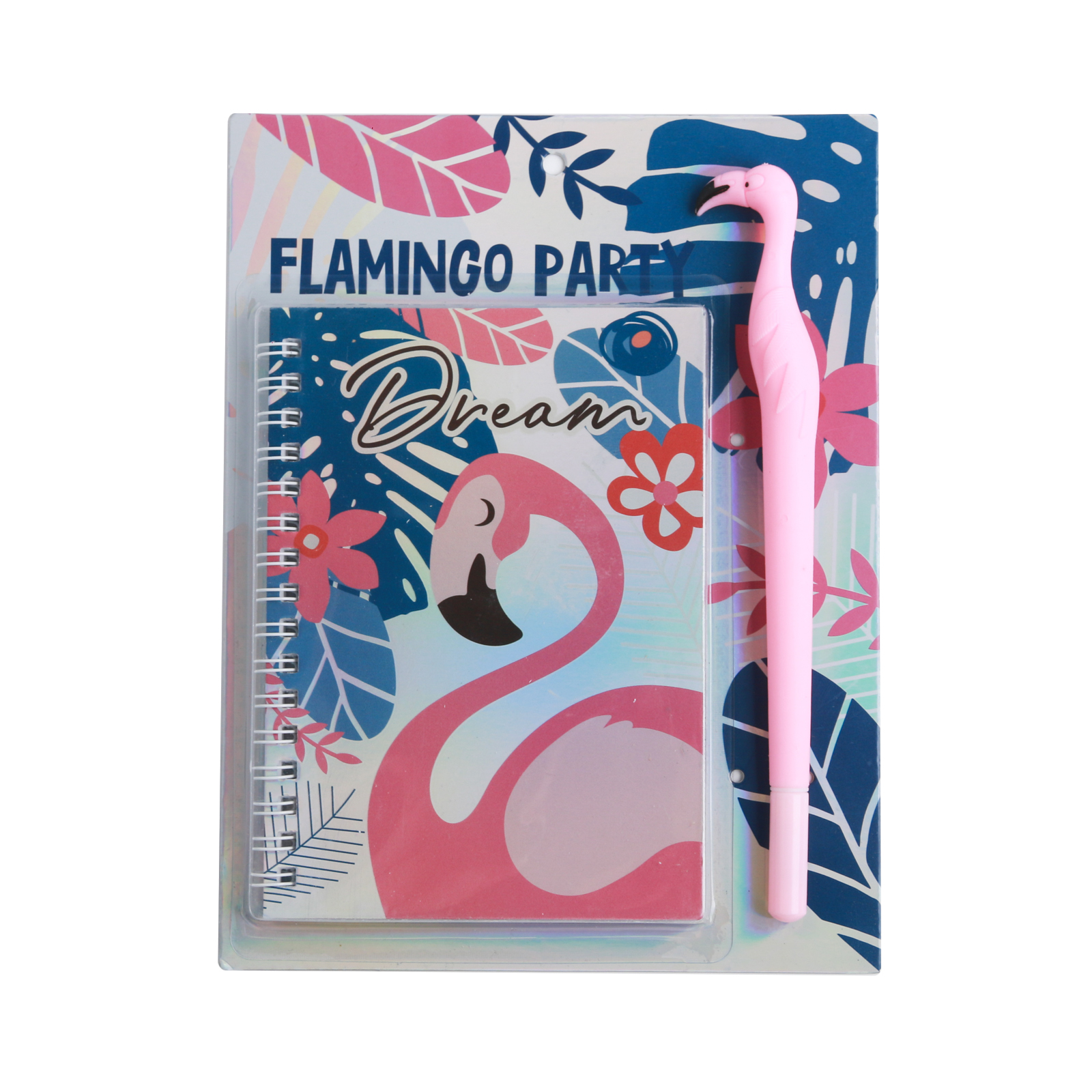 Ежедневник голография и ручка ArtFox «FLAMINGO PARTY». 40 листов - фото 1