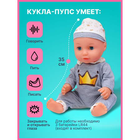 Говорящая кукла пупс TrendToys набор для девочки с аксессуарами