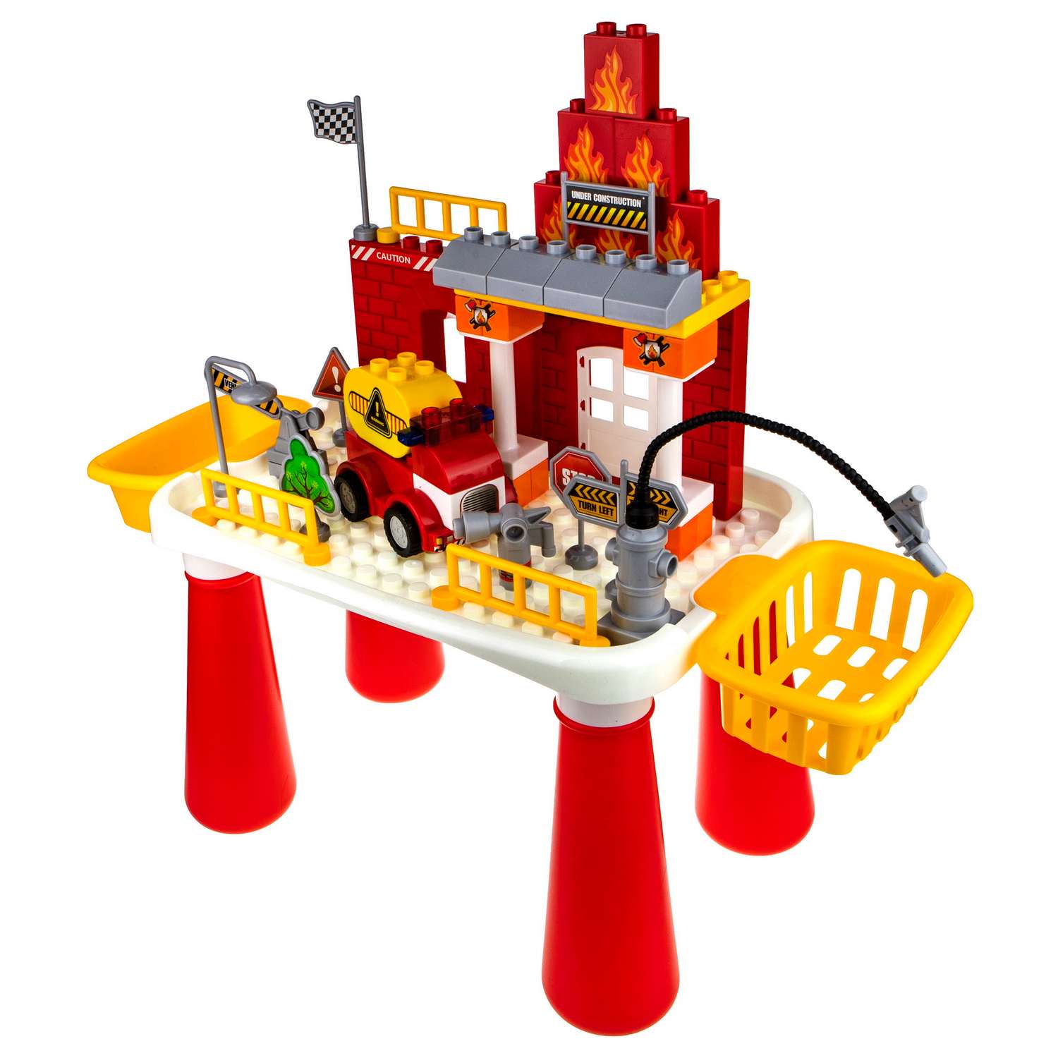 Игровой набор 1TOY Столик конструктор Пожарная станция - фото 1